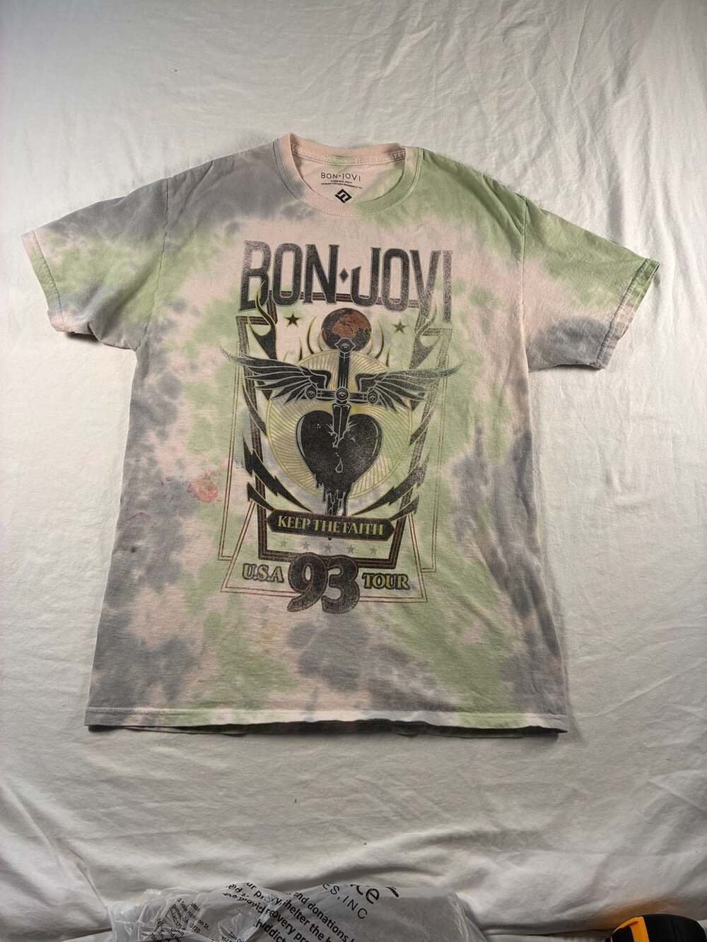 Bon Jovi Keep The Faith 93 Tour Tie Dye T-Shirt Size Medium